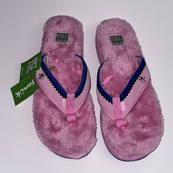 Sanuk Other - SANUK x GRATEFUL DEAD U FURREAL FLIP FLOP Slippers SANDALS PINK MENS US 12